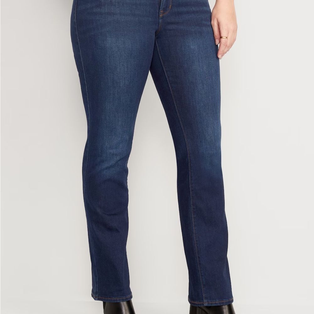 NWT OLD NAVY Womens Mid-Rise Plus-Size Kicker Boot-Cut Jeans Dark Wash Size 28